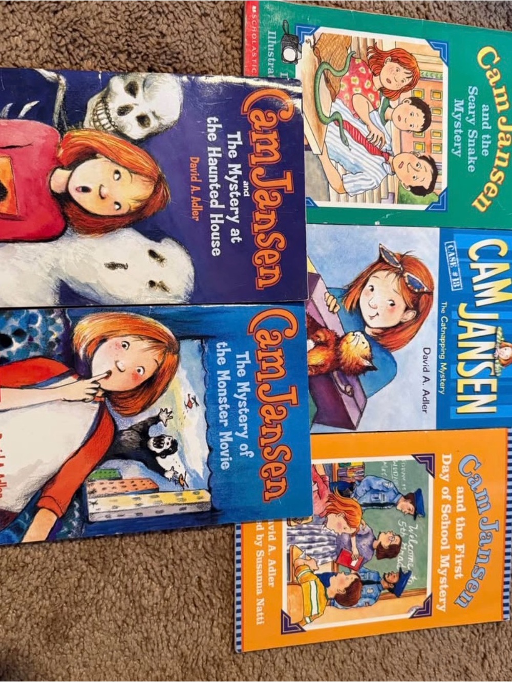 Scholastic Cam Jansen Mystery Book Collection - Blue, Orange, Green Covers